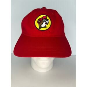 Buc-ee's Beaver Patch Ball Cap, Red & Yellow, Adjustable, Mascot